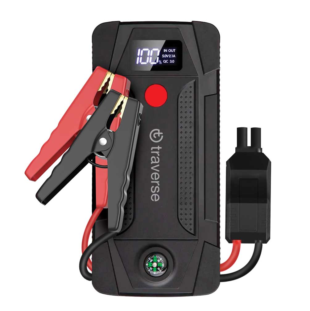 Portable UltraSafe Smart Jump Starter & Power Bank with Emergency Multimode Flash light and compass for Cars and Trucks  6.0L Gasoline and 3.0L Diesel Engines